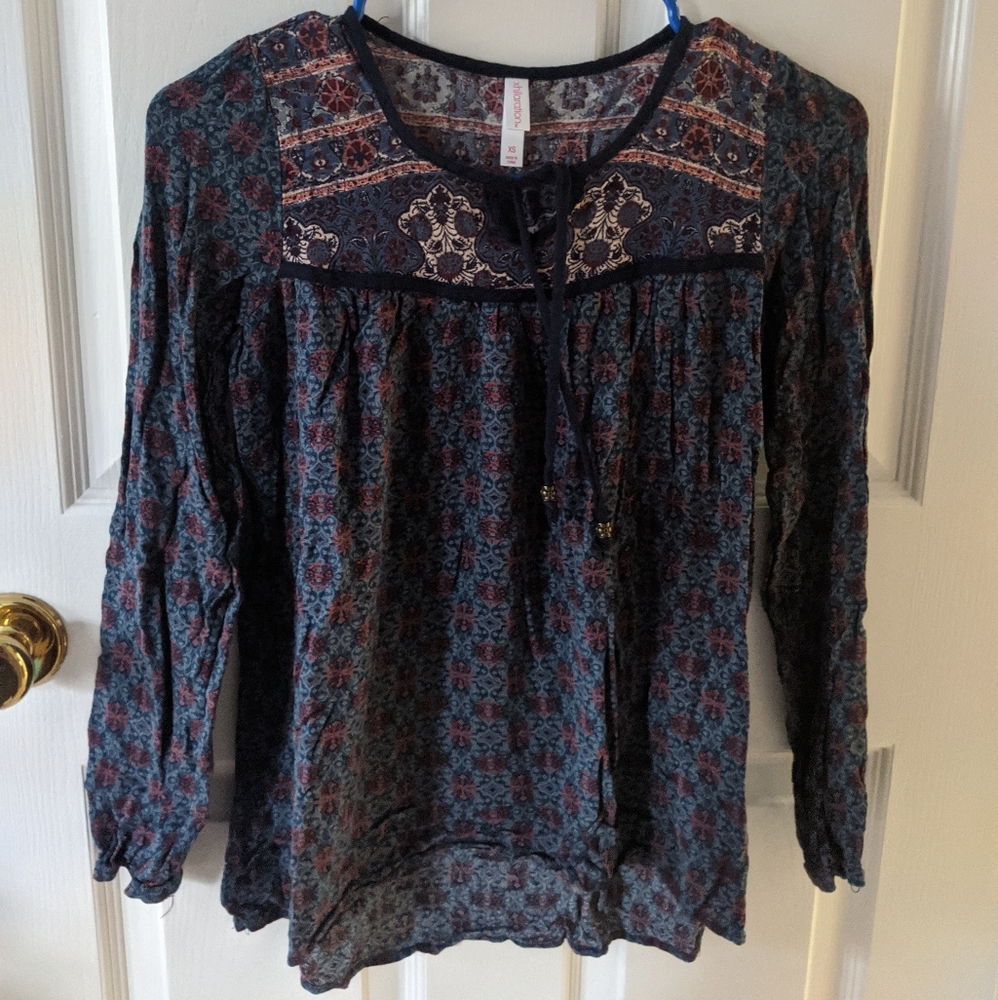 Xhilaration Long Sleeve Boho Top